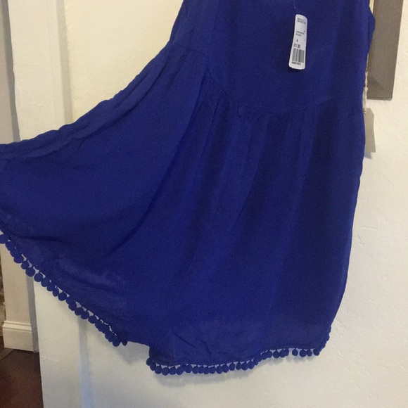 Forever 21 cobalt romper with tassels on leg seam - Picture 2 of 4